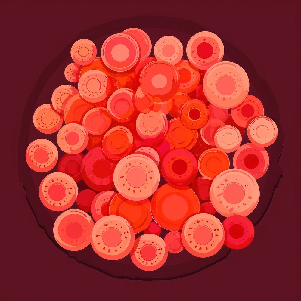 Erythrocyte cells confectionery dessert sweets.
