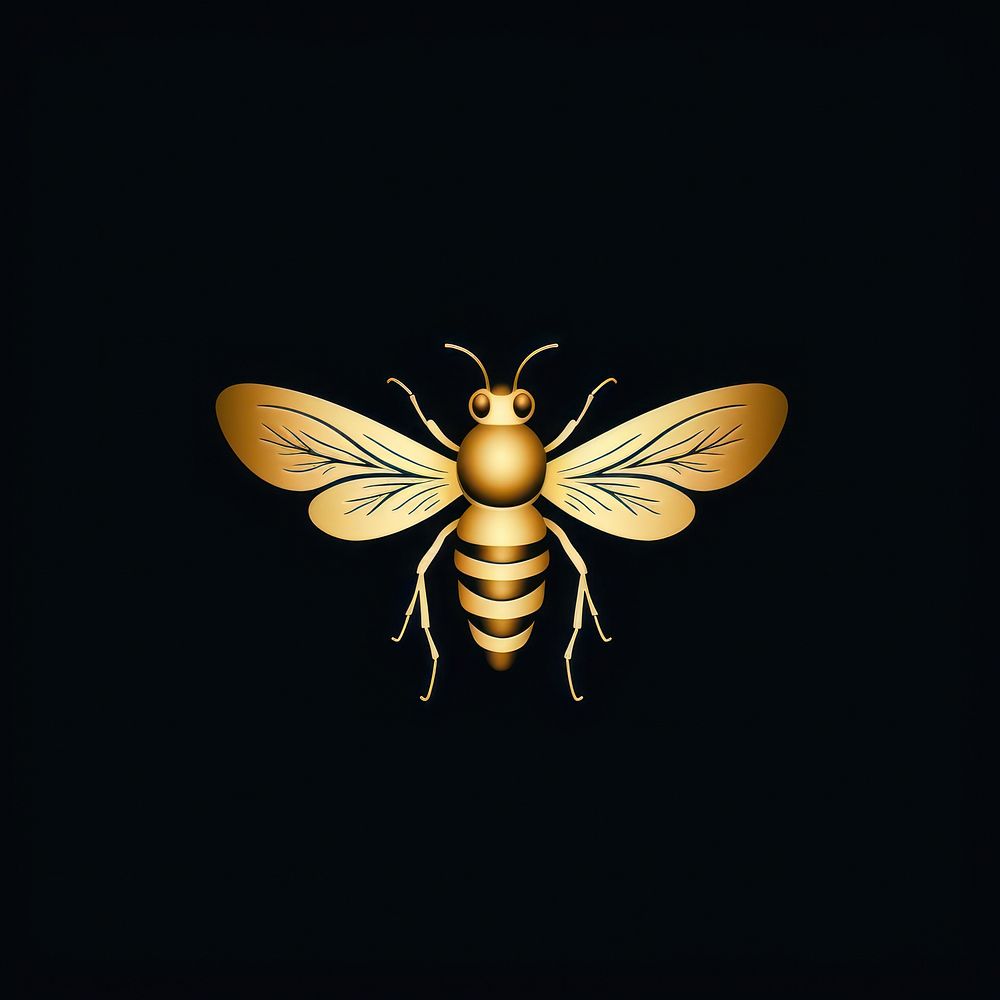 Golden honey bee invertebrate andrena animal.