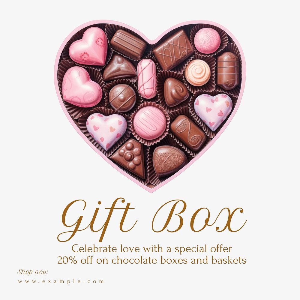 Gift box Instagram post template  
