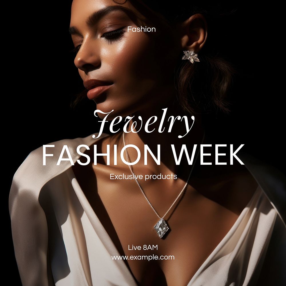 Jewelry fashion week Instagram post template