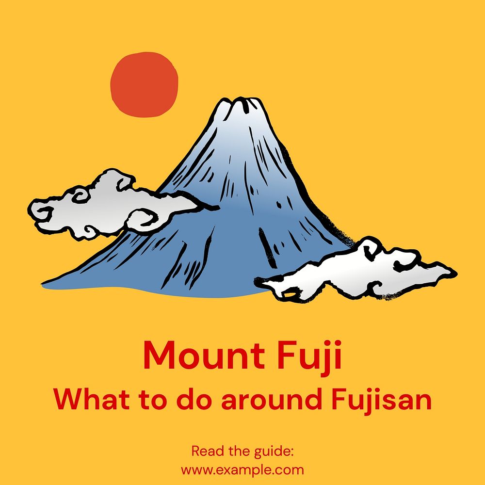 Mount fuji Instagram post template