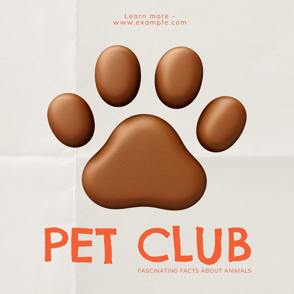 Pet club Instagram post template  