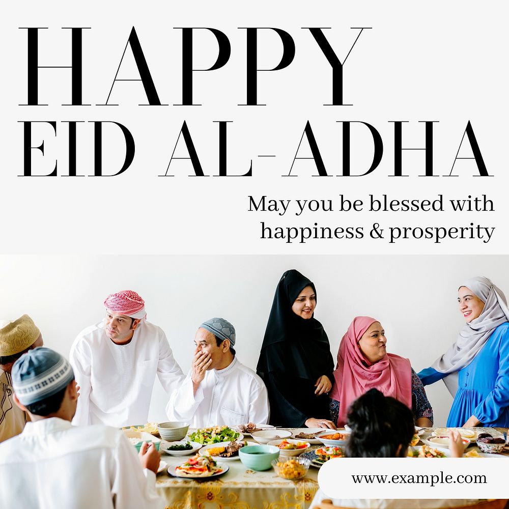 Happy Eid al-Adha Instagram post template  