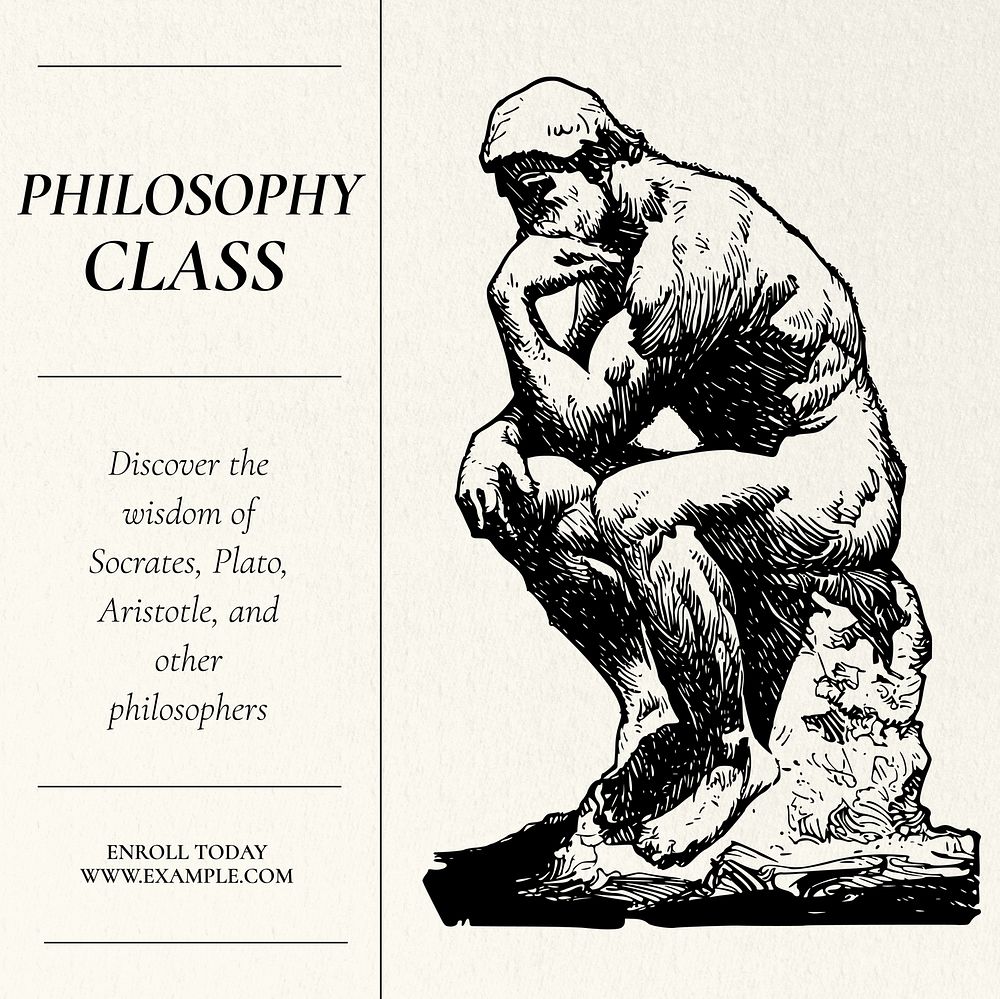 Philosophy class Instagram post template  