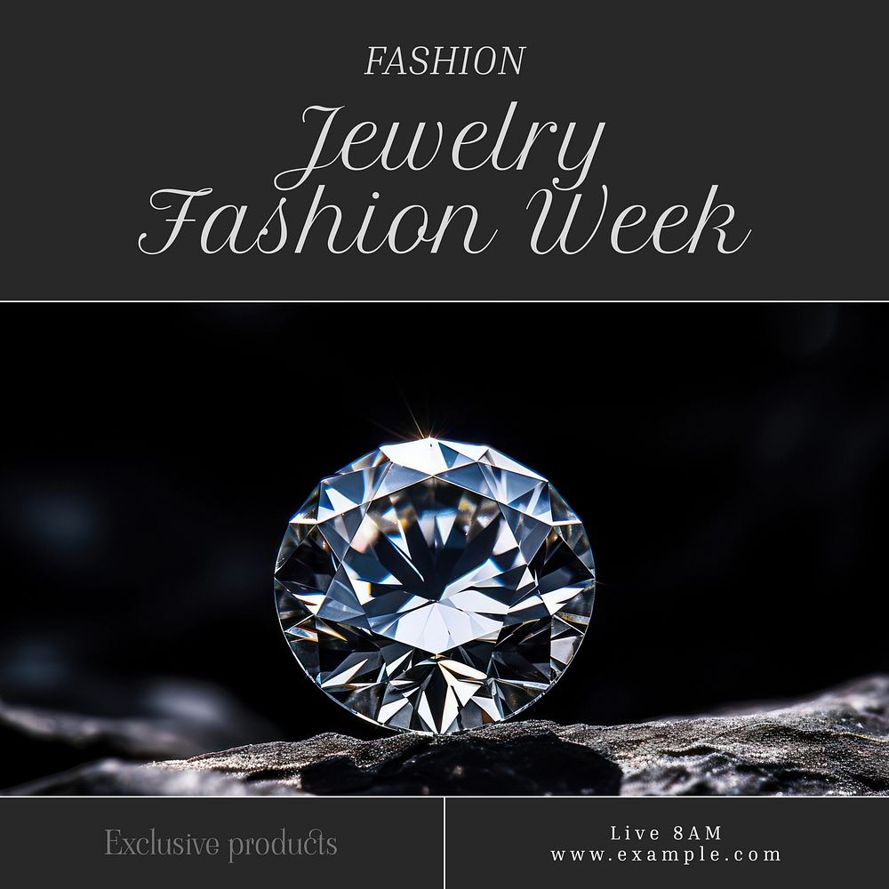 Jewelry fashion week Instagram post template  
