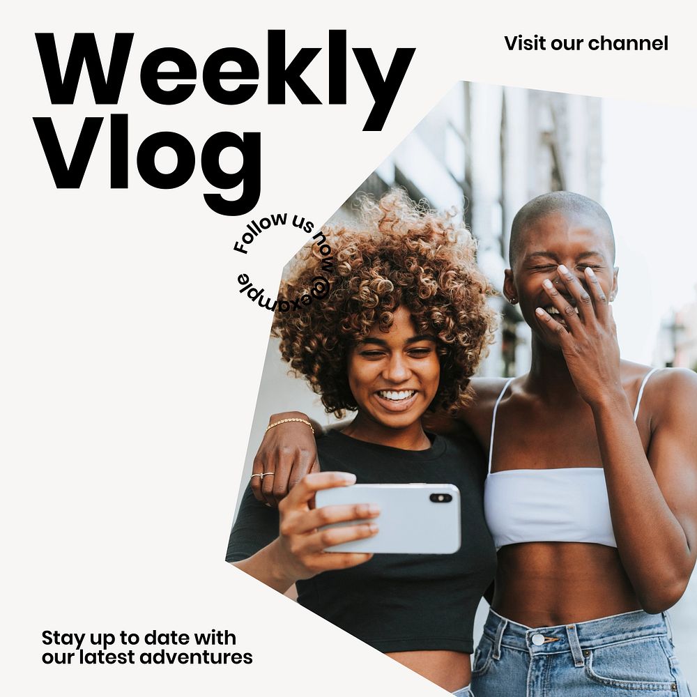 Weekly vlog Instagram post template