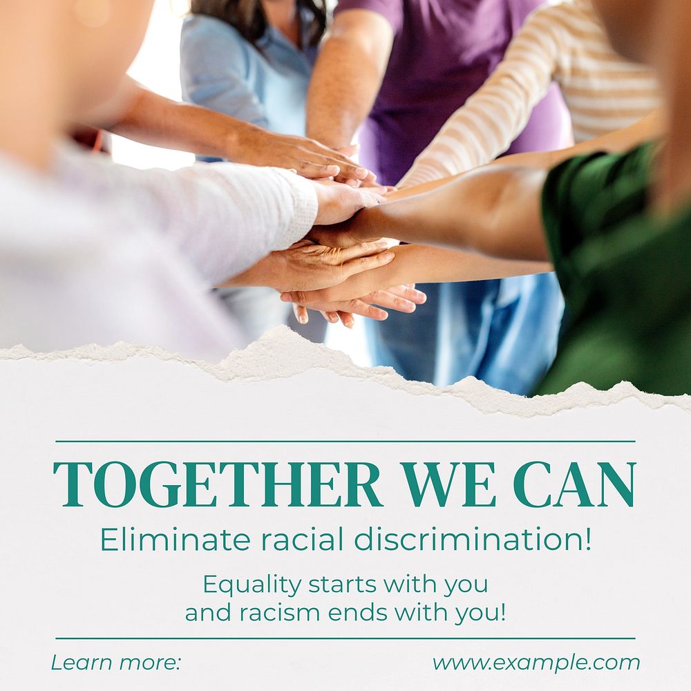 Eliminate racial discrimination Instagram post template  