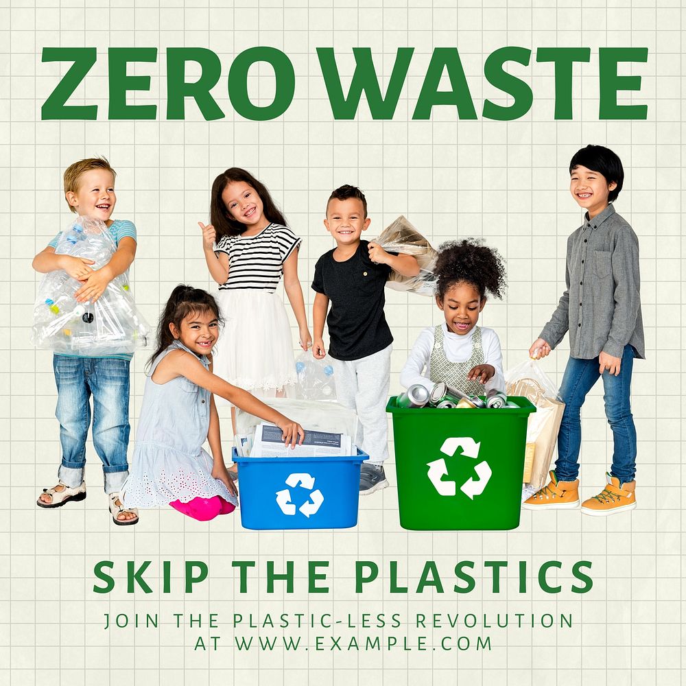 Zero waste living Instagram post template  