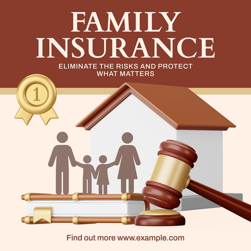 Family insurance Instagram post template  design