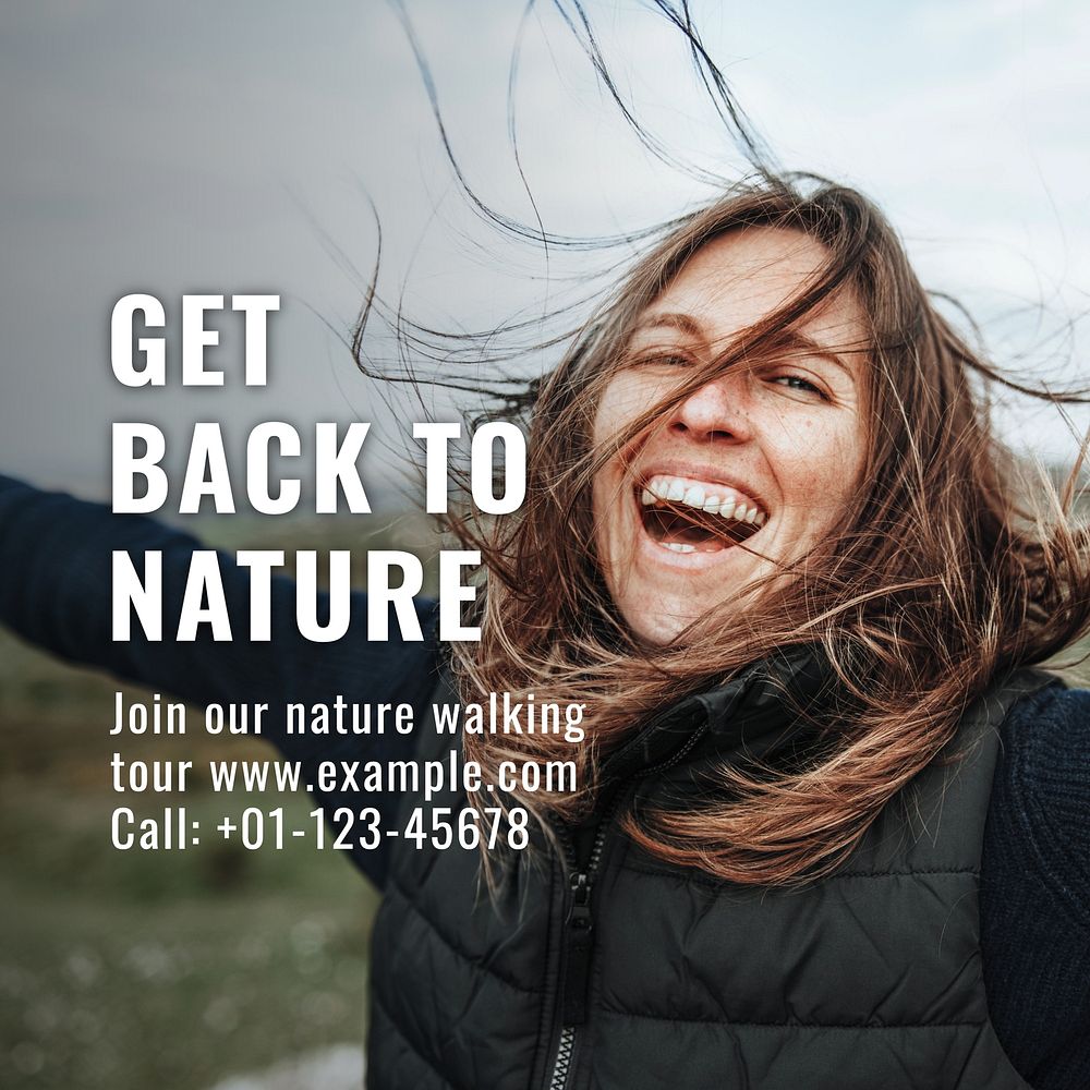 Get back to nature Instagram post template