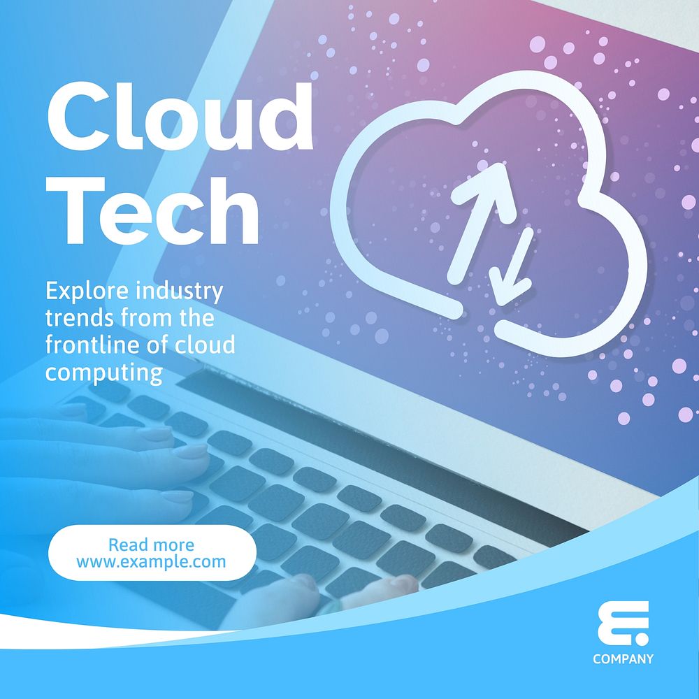 Cloud tech Instagram post template  