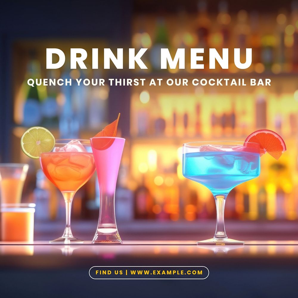 Drink menu Instagram post template