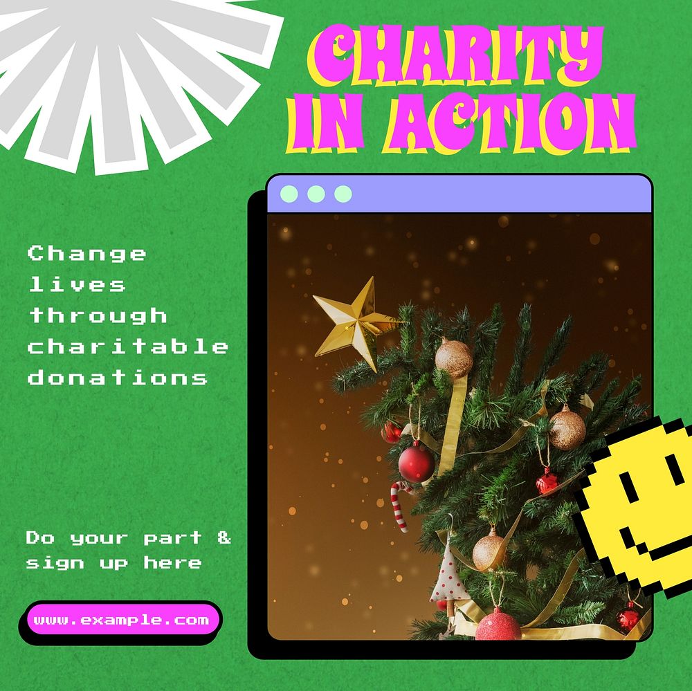 Charity donation Instagram post template