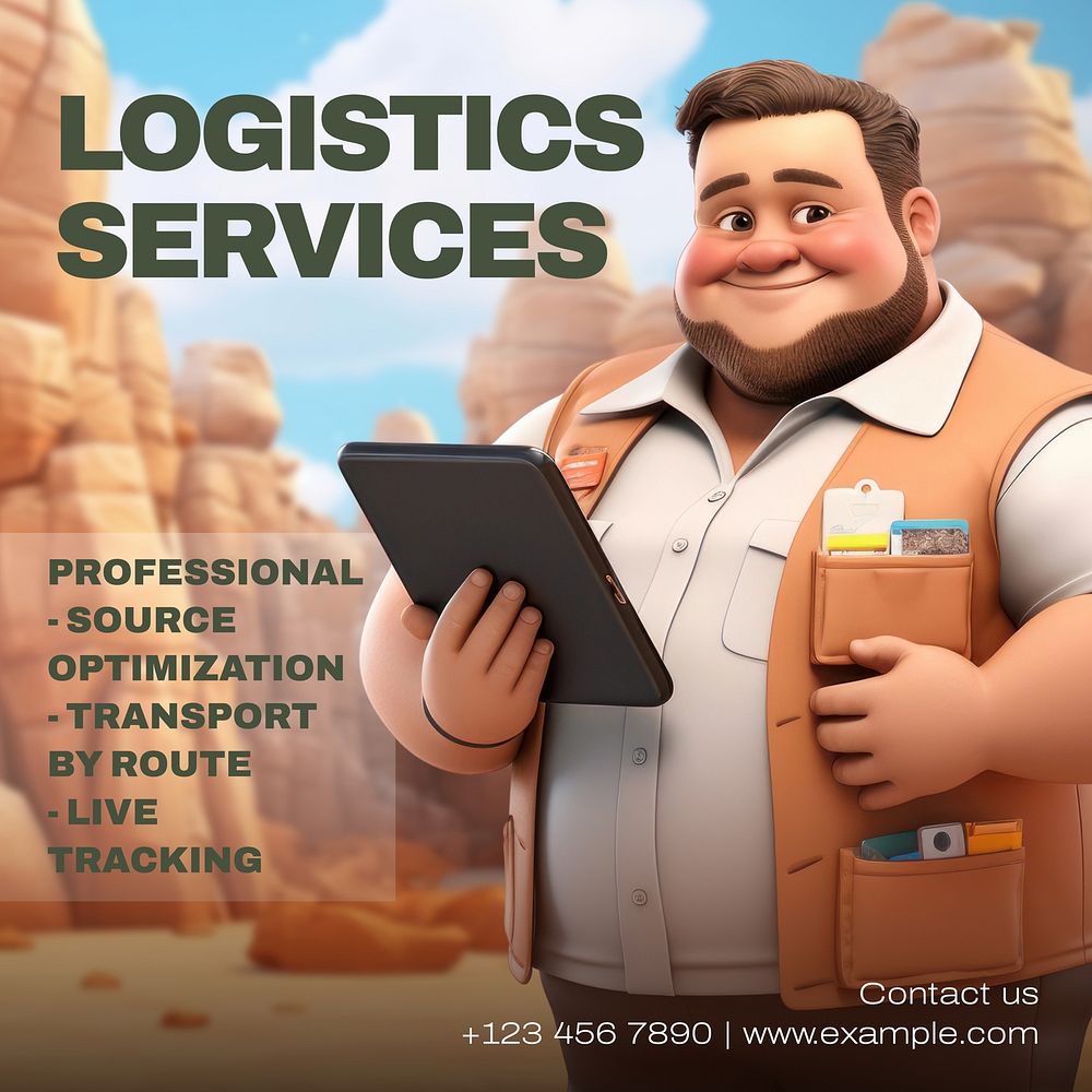 Logistic service Instagram post template  