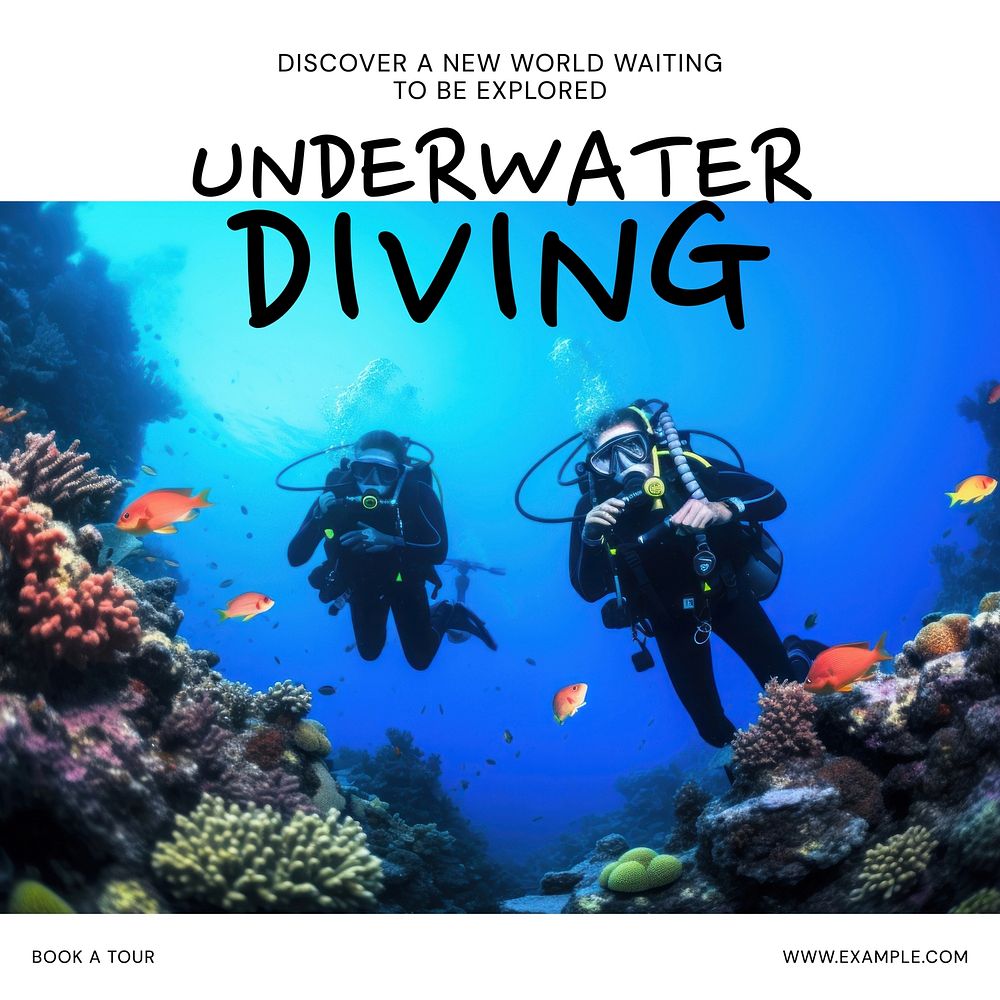 Underwater diving Instagram post template