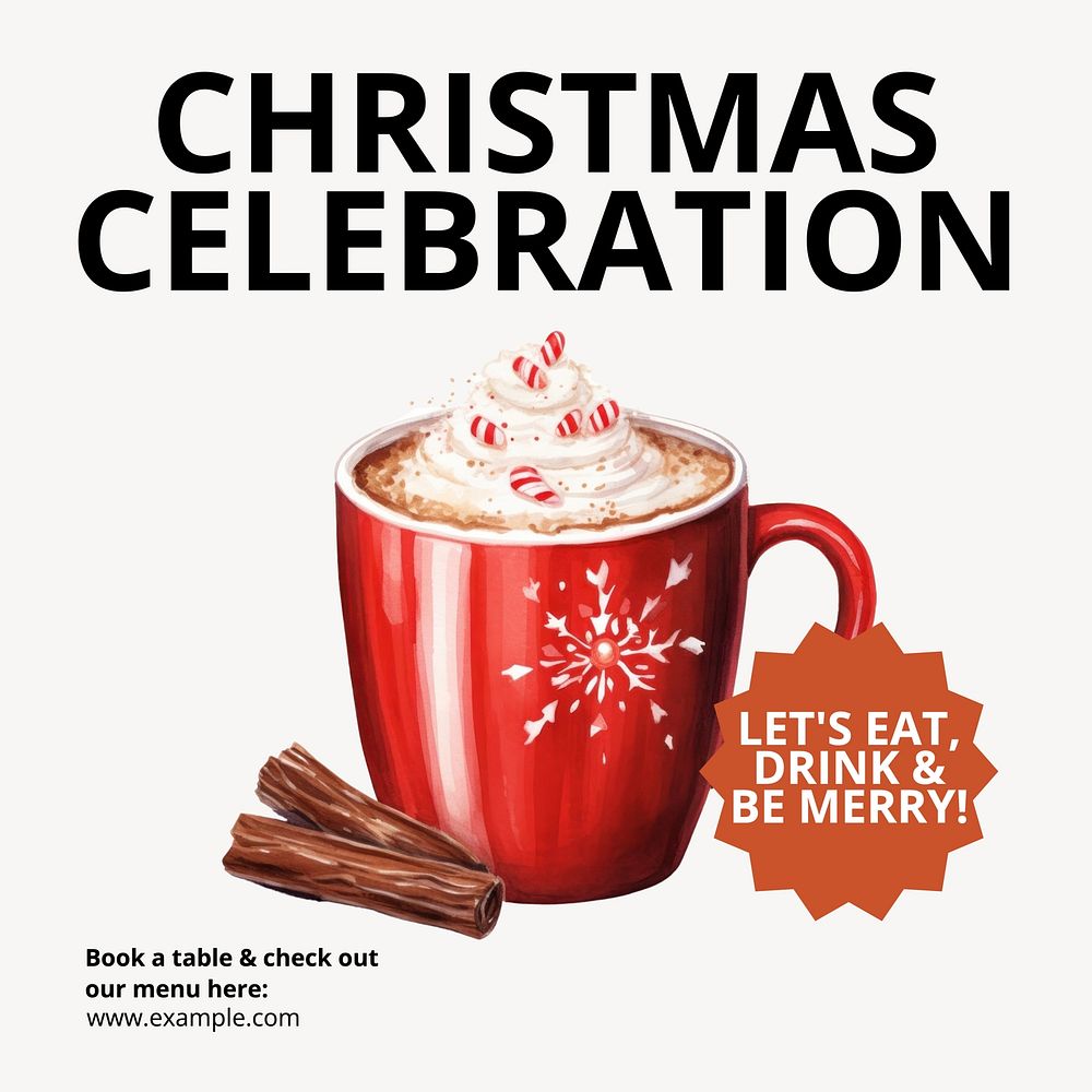Christmas celebration Instagram post template, editable text