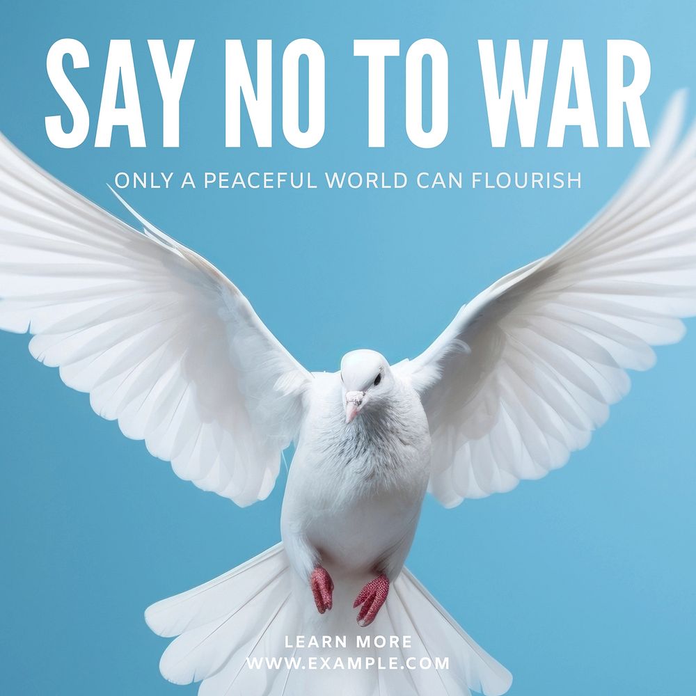 Say No to war Instagram post template