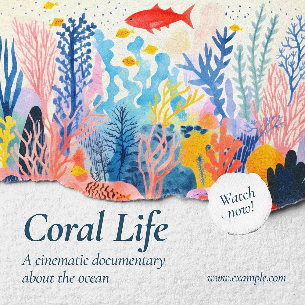 Coral life Instagram post template