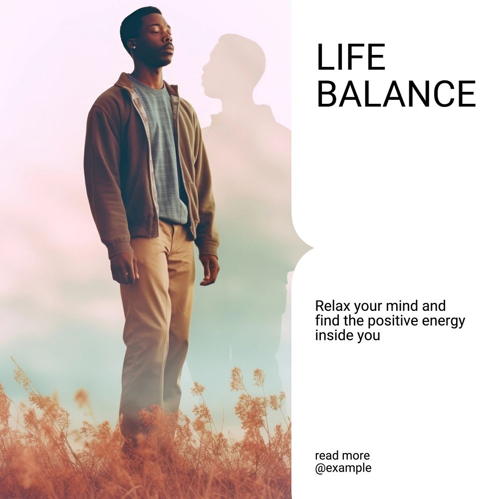 Life balance Instagram post template  