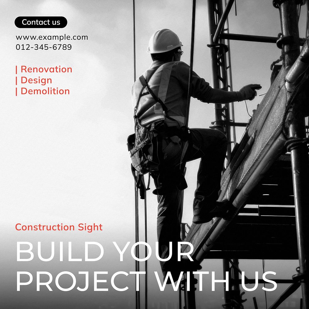 Construction service Instagram post template