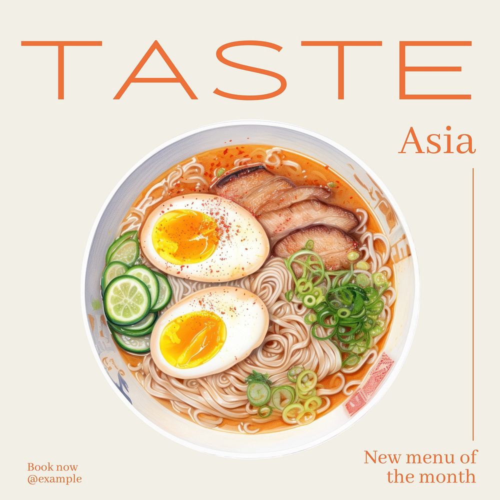 Taste asia Instagram post template  