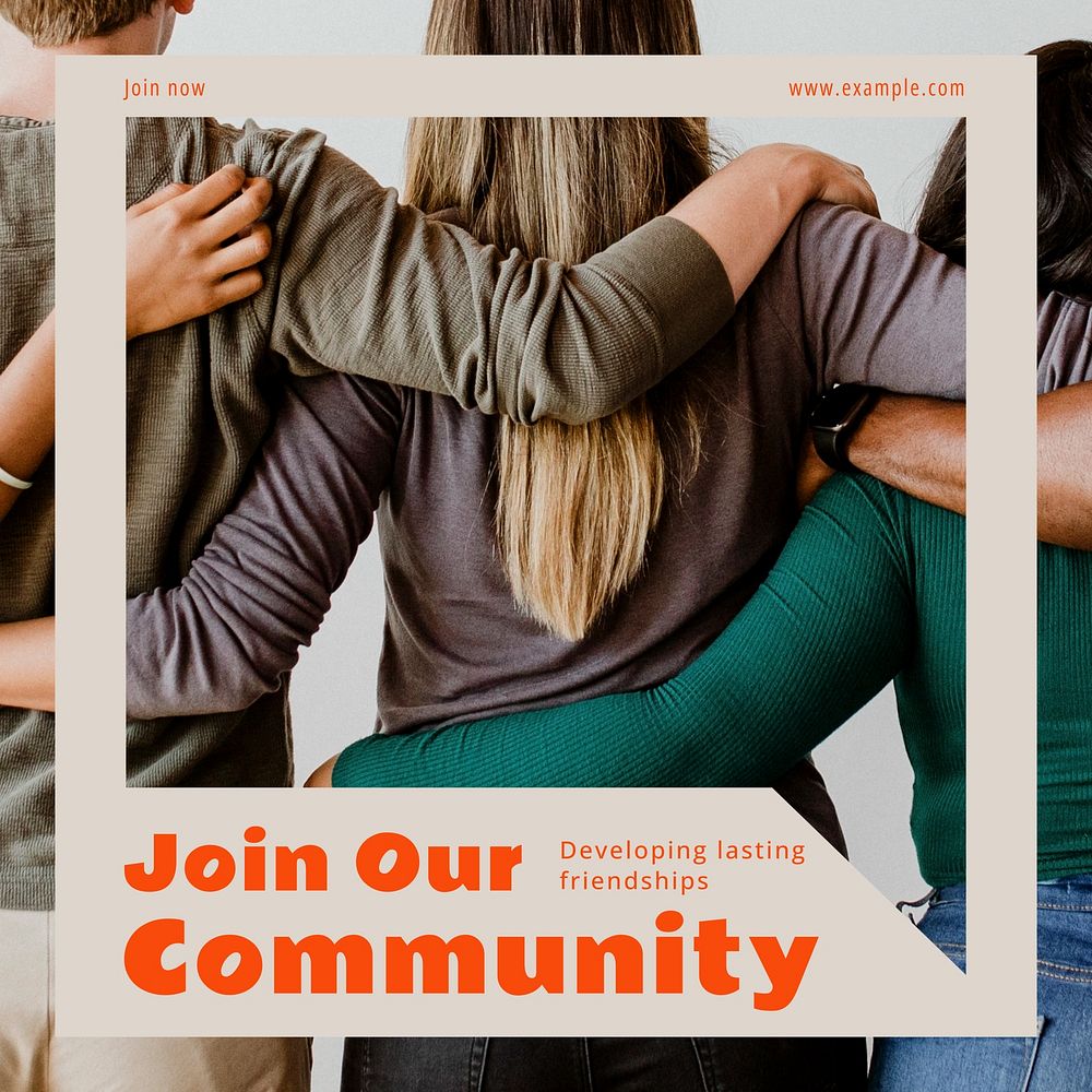 Join our community Instagram post template  