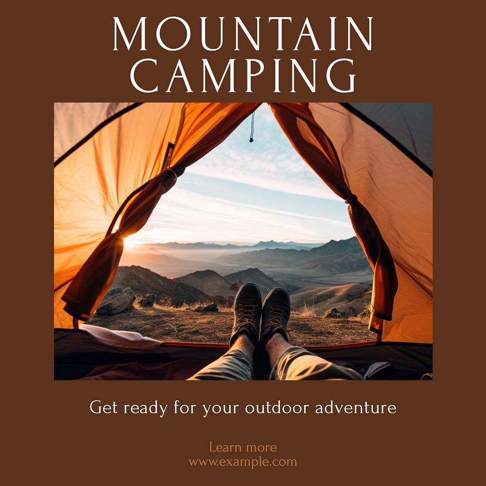Mountain camping Instagram post template