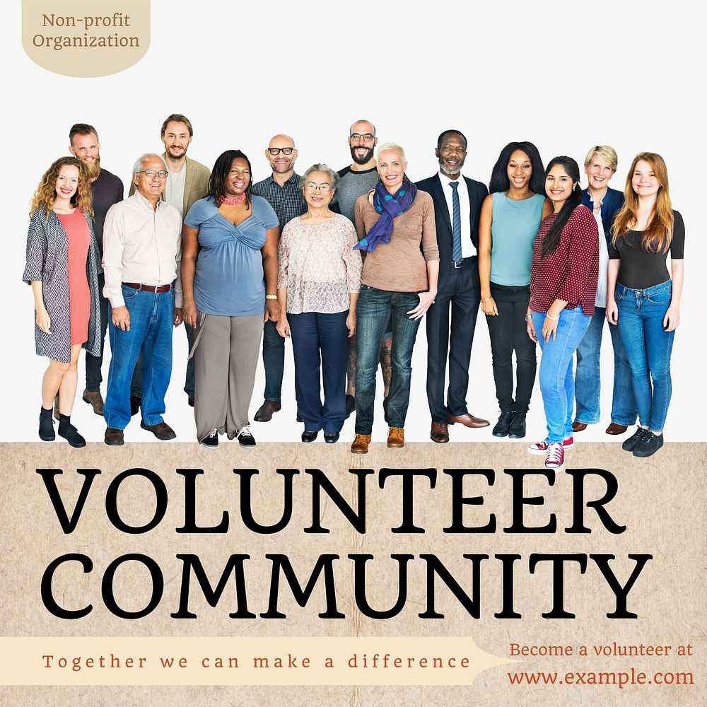 Volunteer community Instagram post template  