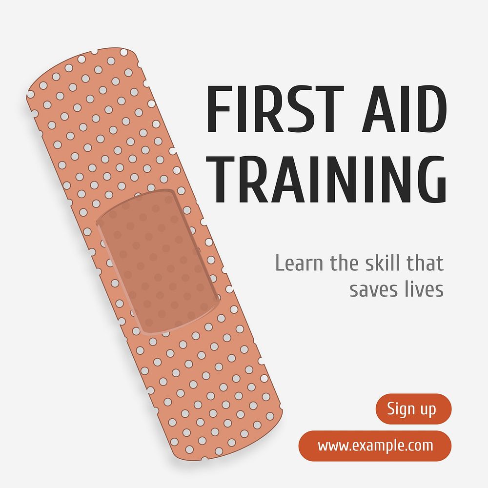 First aid training Instagram post template  