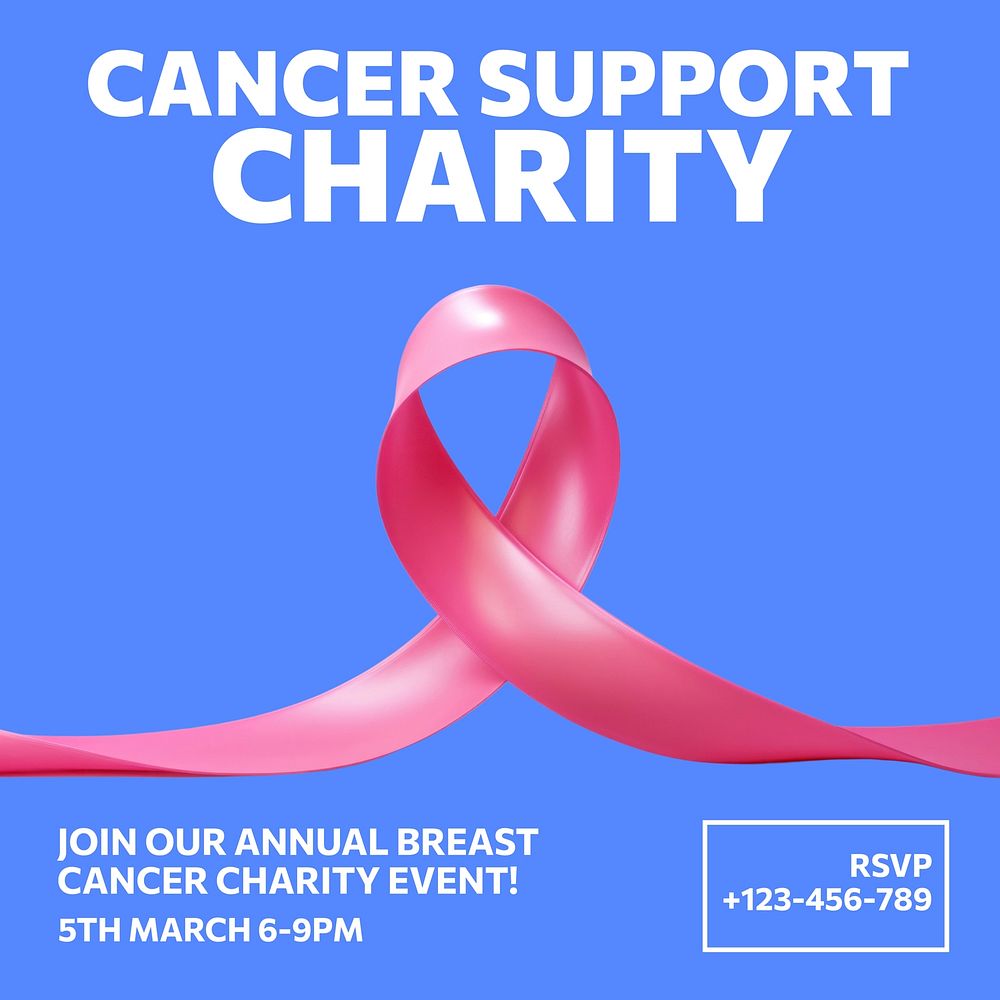 Cancer support charity Instagram post template  