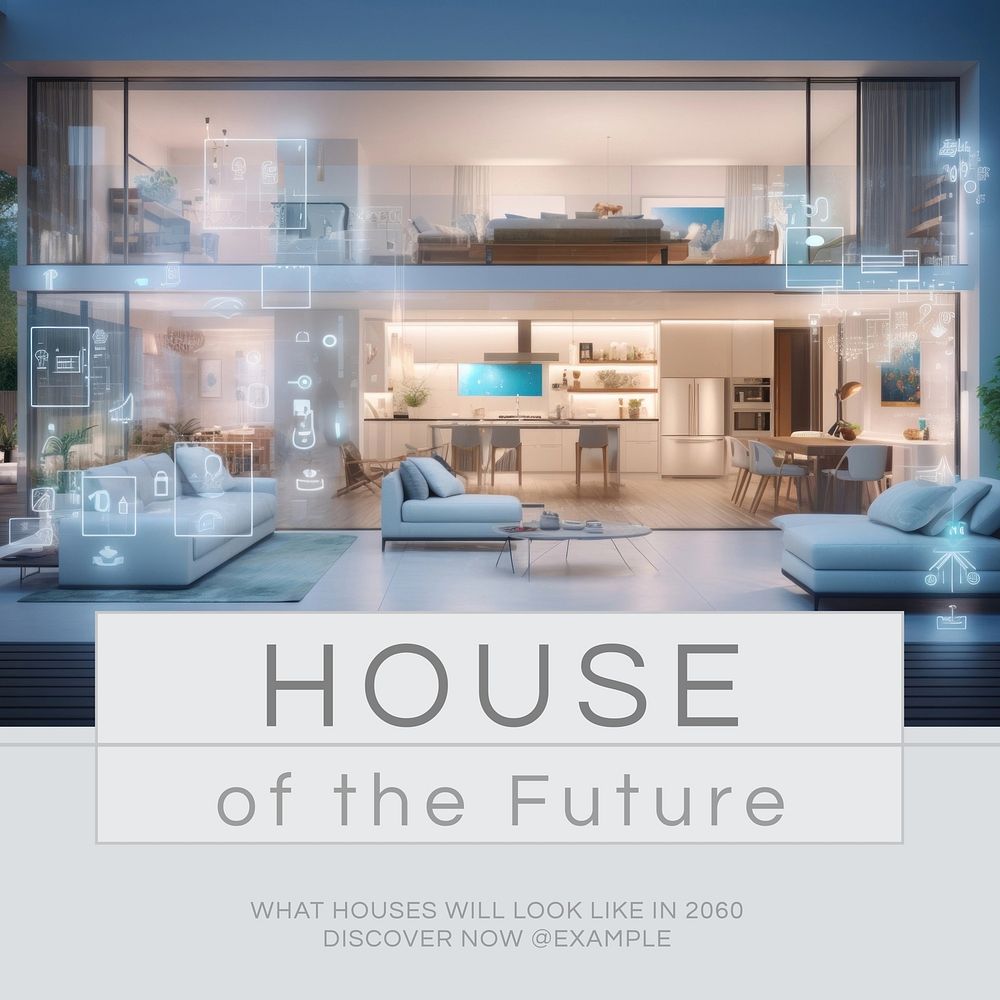 Future houses Instagram post template