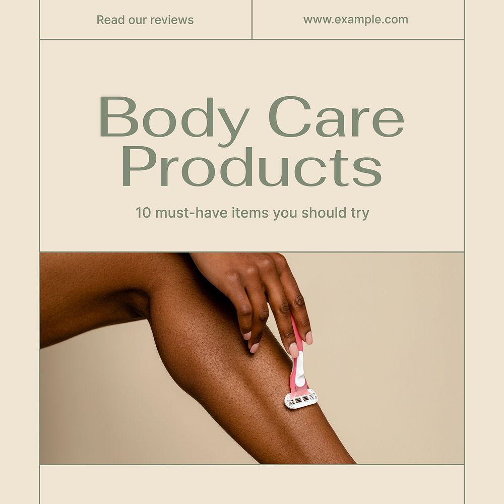 Body care products Instagram post template
