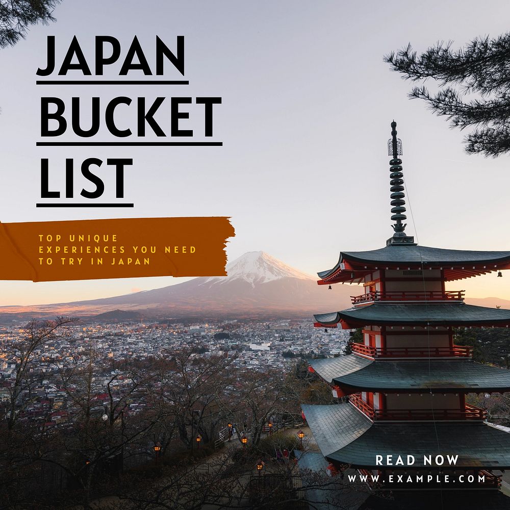 Japan bucket list Facebook post template