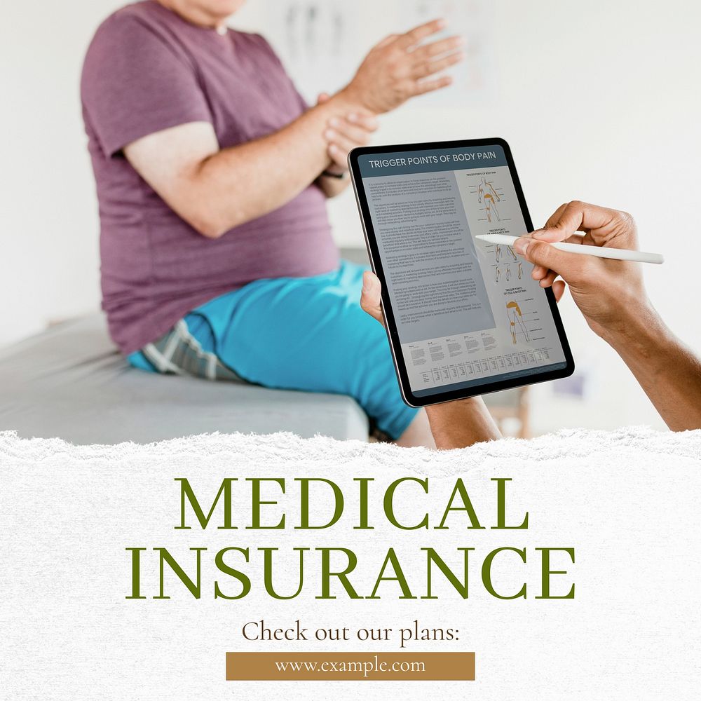 Medical insurance Instagram post template  