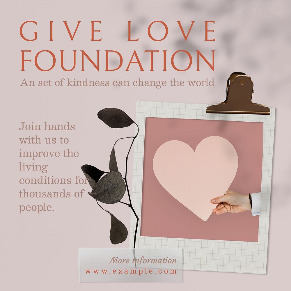 Give Love Foundation Instagram post template  
