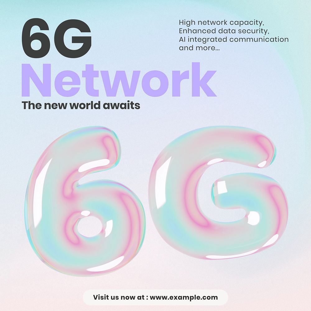 6G network  Instagram post template