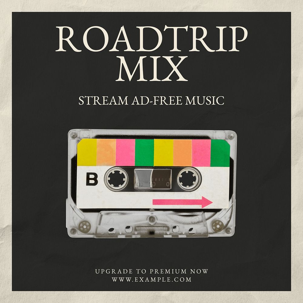 Roadtrip music mix  Instagram post template