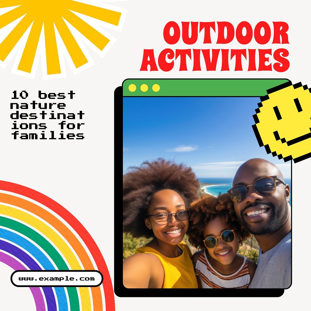Outdoor family activity Instagram post template