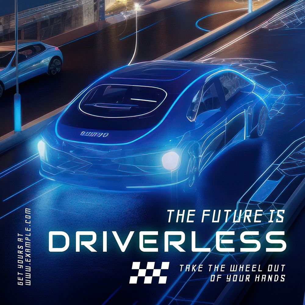 Driverless cars Instagram post template