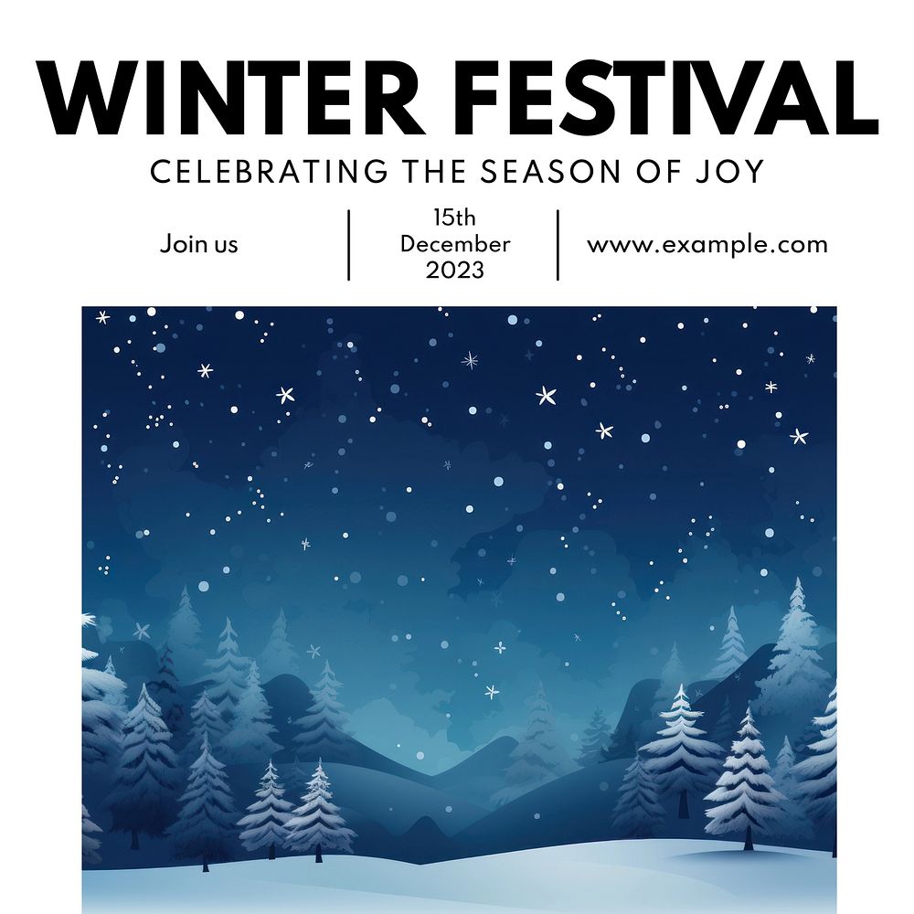 Winter festival Instagram post template