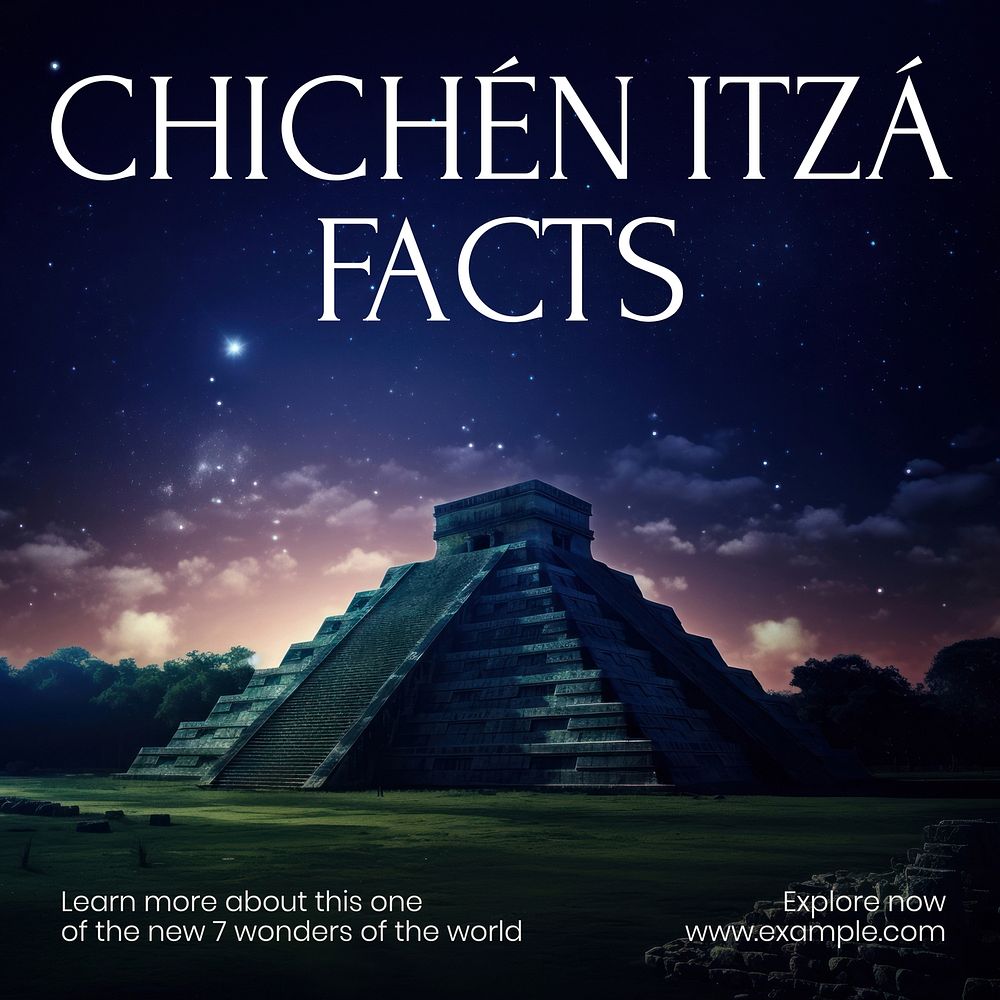 Chichen Itza facts Instagram post template