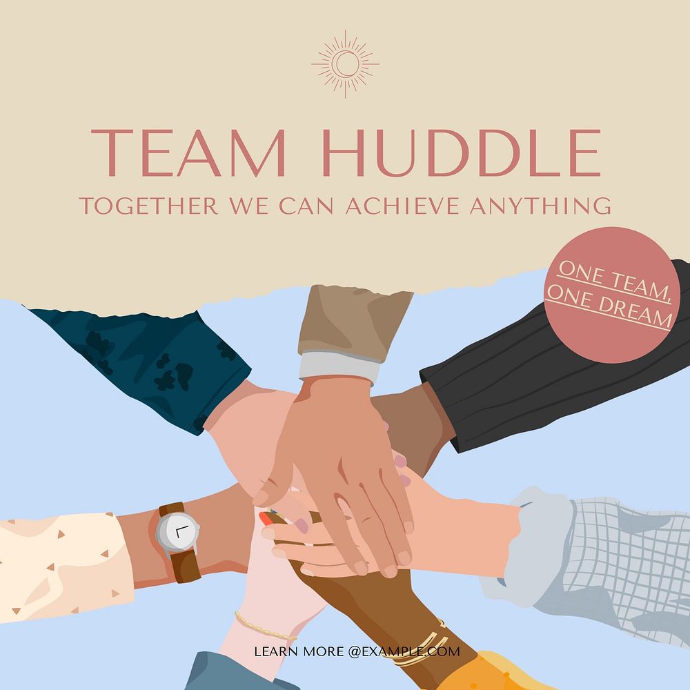 Team huddle Instagram post template