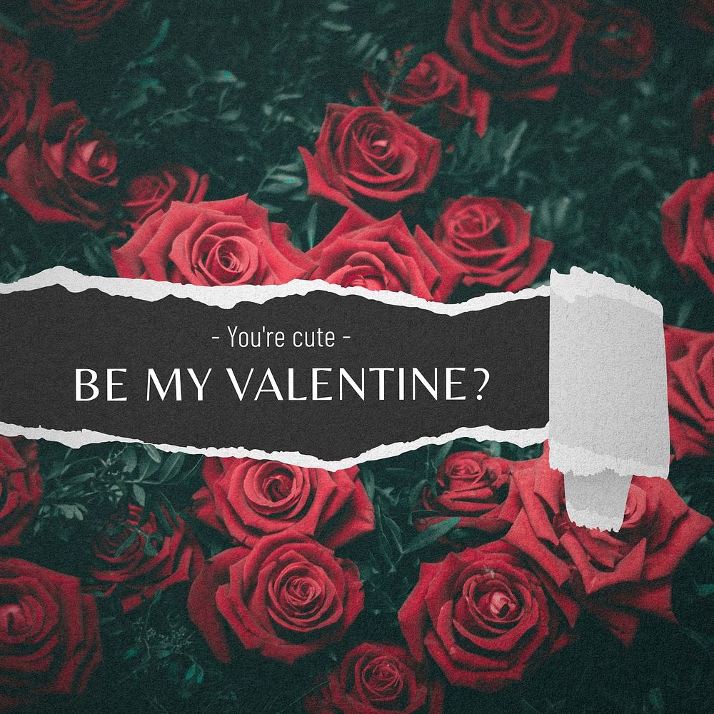 Be my valentine Instagram post template