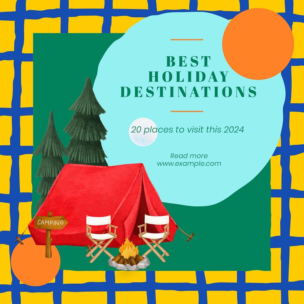 Best holiday destinations Instagram post template