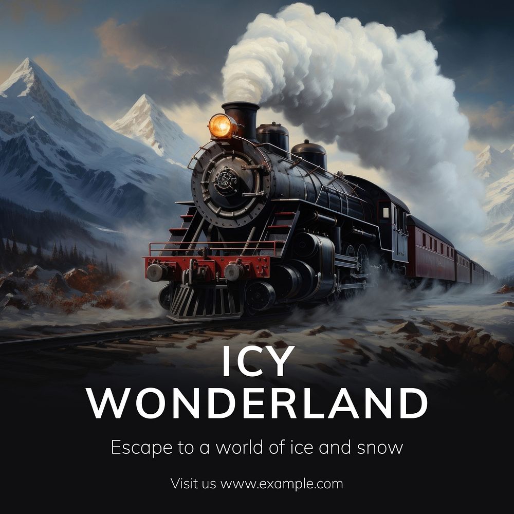 Icy wonderland world Instagram post template