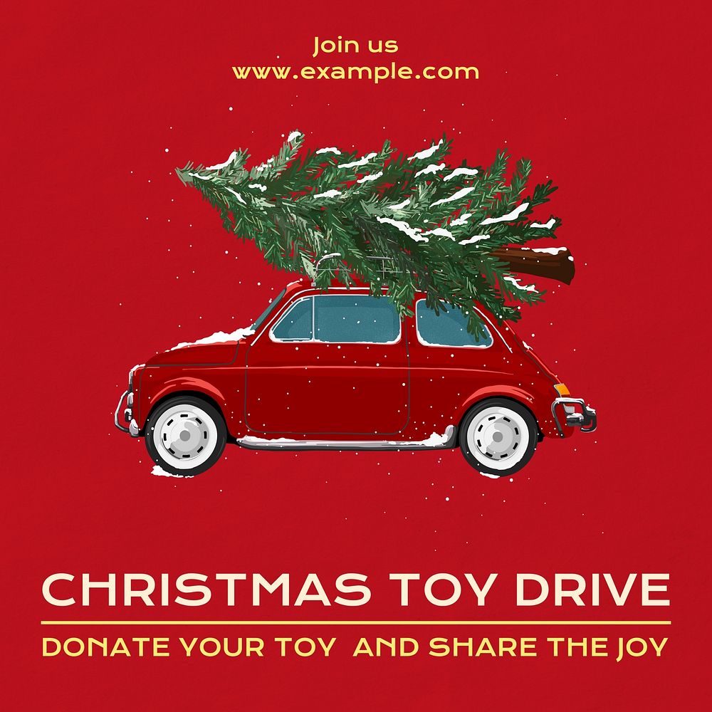 Christmas toy drive Instagram post template