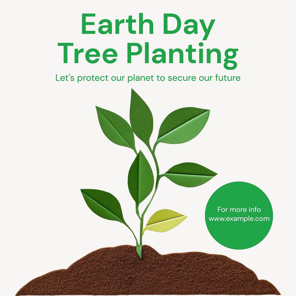Earth day & tree Instagram post template  