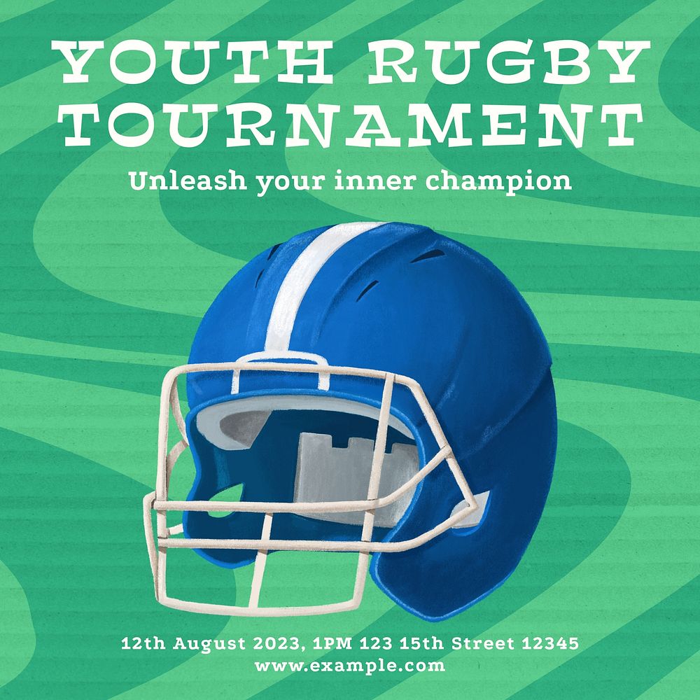 Youth rugby tournament Instagram post template