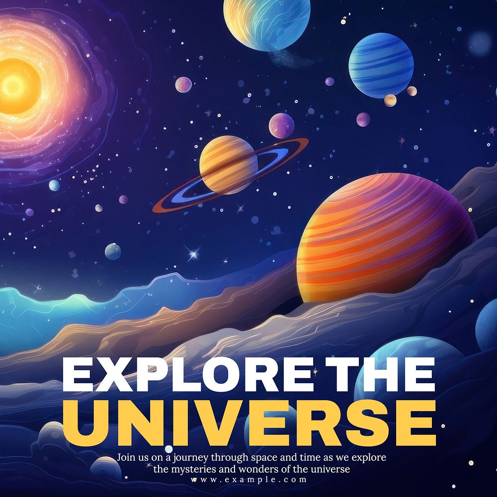 Explore the universe Instagram post template