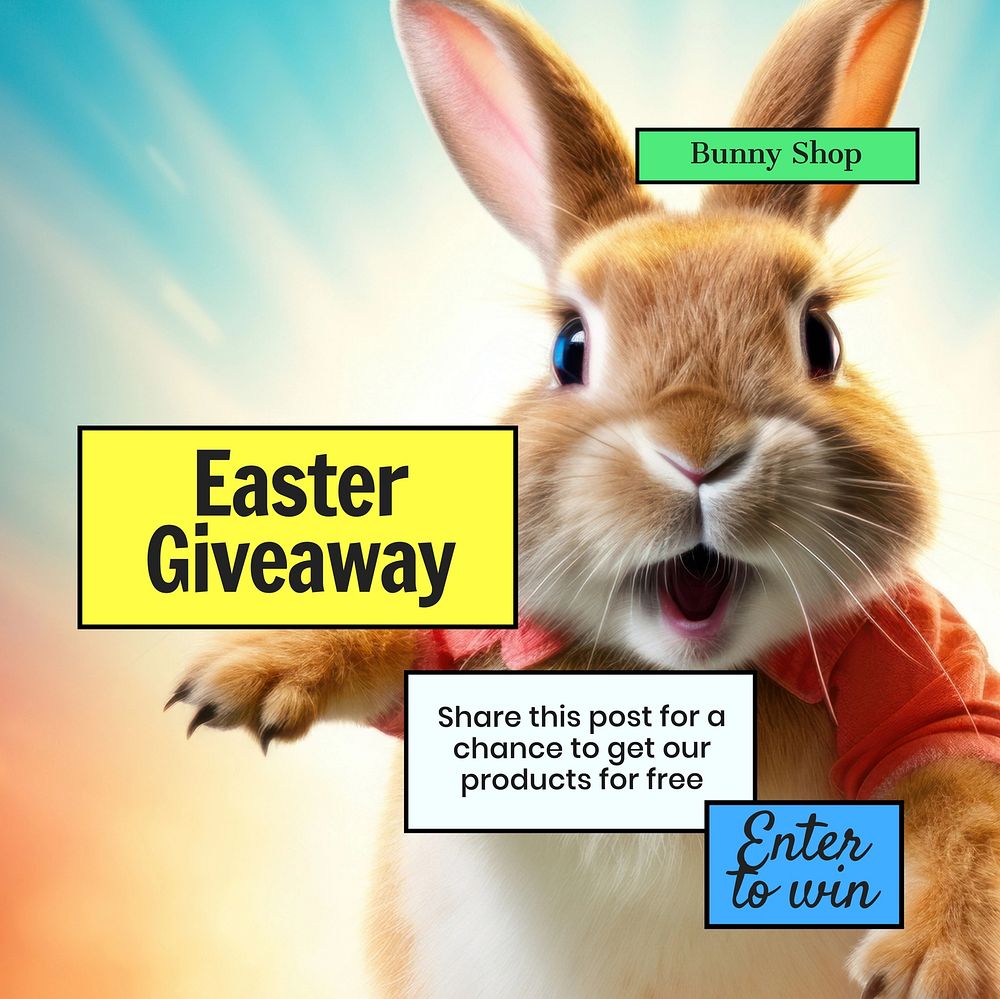 Easter giveaway  Instagram post template
